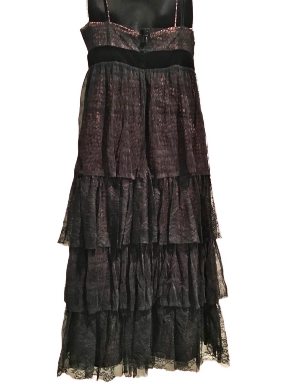 La Perla Tiered Lace Slip Dress Black Pink Silk Lingerie-Inspired Runway Gown 8 - Picture 3 of 16